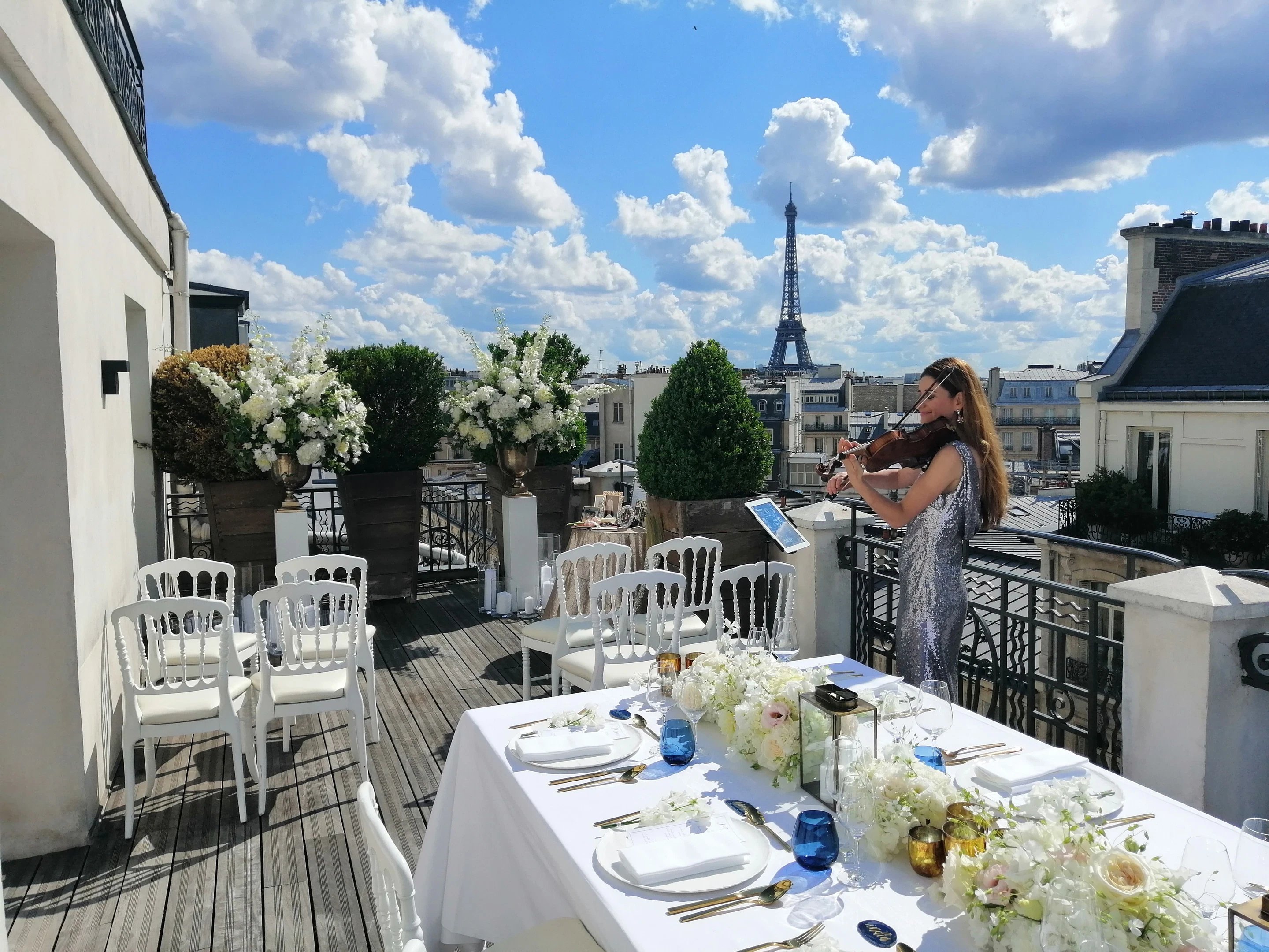 Eiffel Tower view wedding